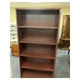 CHERRY FINISH BOOKCASE CURED TOP 71" H X 36" W X