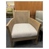 CANED BACK ARMCHAIR PARTIAL CRACK ON INSIDE ARM