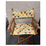 NEEDLEPOINT DIRECTOR CHAIR FLOWER DESIGN