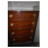MAHOGANY 4 DRAWER CHEST 47" H X 32" W X 19" D