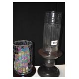 GLASS CYLINDER AND COLORED GLASS W/ FLICKER