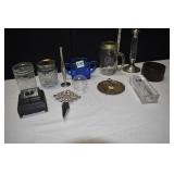 COBALT SUGAR DISH, BUD VASE, ETC.