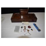 JEWELRY BOX POLISHED STONES, LADY BUG PENDANT