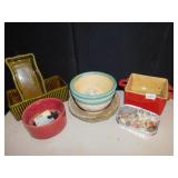 GROUP OF MISC PLANTERS AND DECORATIVE STONES