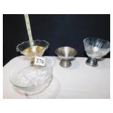 METAL BASE GLASS INSERT SHERBERTS