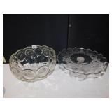 PUNCH BOWL AND PEDESTAL CAKE PLATE
