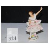 DRESDEN LACE FIGURE 4.5" H W/ ROSES AT BASE