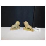 STONE LIONS 2.5" H X 4" LONG