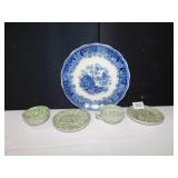 ORIENTAL TEACUPS/LINERS AND SHAMORA ENGLAND PLATE