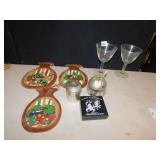 SLATE COASTER SET NEW, CORK TRIVETS, HOLMEGAARDS