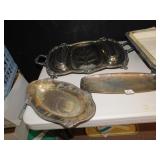 SILVER PLATE SEVERING TRAYS