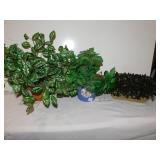 3 FAUX PLANTS, ONE IN TERRACOTTA POT, ONE IN