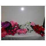 LARGE ASSORTMENT OF ARTIFICIAL FLOWERS, ROSES,