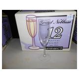FLUTED  WINE GLASSES SET OF 12, GRAND NOBLESE 5.5