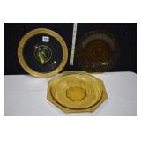 AMBER PLATES, SANDWICH PLATE, ONE AMBER PLATE