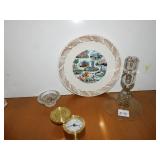 SCHUBOT CLOCK, CANDLE STICK, ETC.