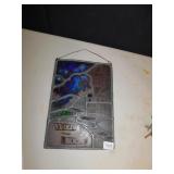 STAINED GLASS PANEL SUN CATCHER YE OLDE BUCK,