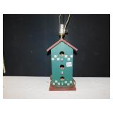 WOOD BIRDHOUSE LAMP 20" H