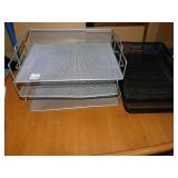 STACKING OFFICE BASKETS GRAY, 2 BLACK