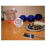 PYREX W/ LID, BLUE BOWLS OR FLIP OVER TO