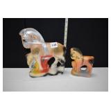 SET OF 2 CHALKWARE HORSES