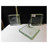 H MONOGRAMMED BOOK ENDS AND PEN HOLDER