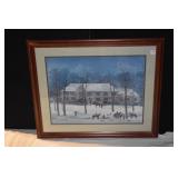 PRINT SNOW SCENE SIGNED LL 29" X 36"