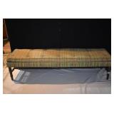 UPHL. 14" H BENCH WOOD LEGS 55" L X 14" D -