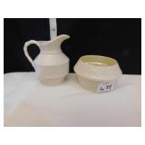 BELLEEK IRELAND OPEN SUGAR AND CREAMER, 3.5"
