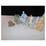 4" H OWL, AND OTHER FIGURINES, RACCOON, ETC.,