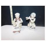 OCCUPIED JAPAN ACCORDION PLAYER AND FLUTE PLAYER