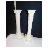 GERMAN COLUMN CANDLESTICKS 12" H