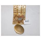 LADIES COIN HOLDER W/ COINS INCL. WHEAT PENNIES,