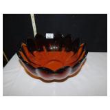 GLASS SERVING BOWL 11" YELLOW ART GLASS