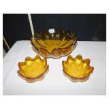 5 PIECE LARGE 11" SERVING BOWL AND 4 SMALLER 5.5"