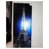 EIFFEL TOWER, PAINTING ON CANVAS 24" H X 9" W