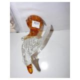 ART GLASS PARROT 2 TONE 9" H