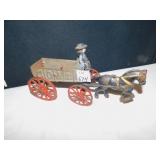 COAL CART WITH 2 CAST FIGURES 9"