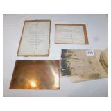 PRINTING PLATES W/ ANNOUNCEMENT