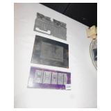 METAL PLATE W/ BUILDING AND MONOGRAM PLATE AND