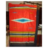 76" X 46" APPROX. WOOL RUG, GOOD CONDITION FRINGE