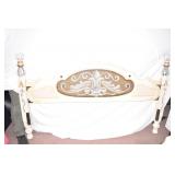 WOOD KING HEADBOARD HAND PAINTED CANE CENTER -