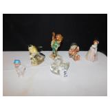 FINCH BIRD, HUMMEL W/ PAINT CHIPS, ETC.