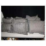 11 SMALL THROW PILLOWS, 17" X 13"