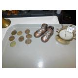 USA SHIP WHEEL BAROMETER, COKE AND OTHER BRASS