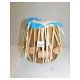 POTTERY VASE 10" H X 8" ROUND DRUM TOP HIDE TORN