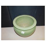 GREEN GLAZED PLANTER, 10", 12" DIA