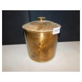 WENDELL AUGUST FORGE ICE BUCKET WITH MILK GLASS