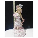 10" PORCELAIN GIRL W/ FLOWERS