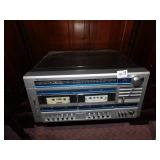 DUAL CASSETTE W/ TURNTABLE TOP NO SPEAKERS